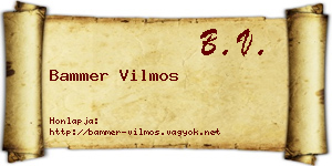Bammer Vilmos névjegykártya